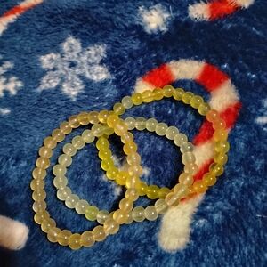 Handmade three piece pretty cute colorful fun happy yellow bracelet set